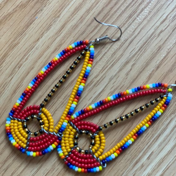 Ankara Beaded Earrings - Picture 16 of 16